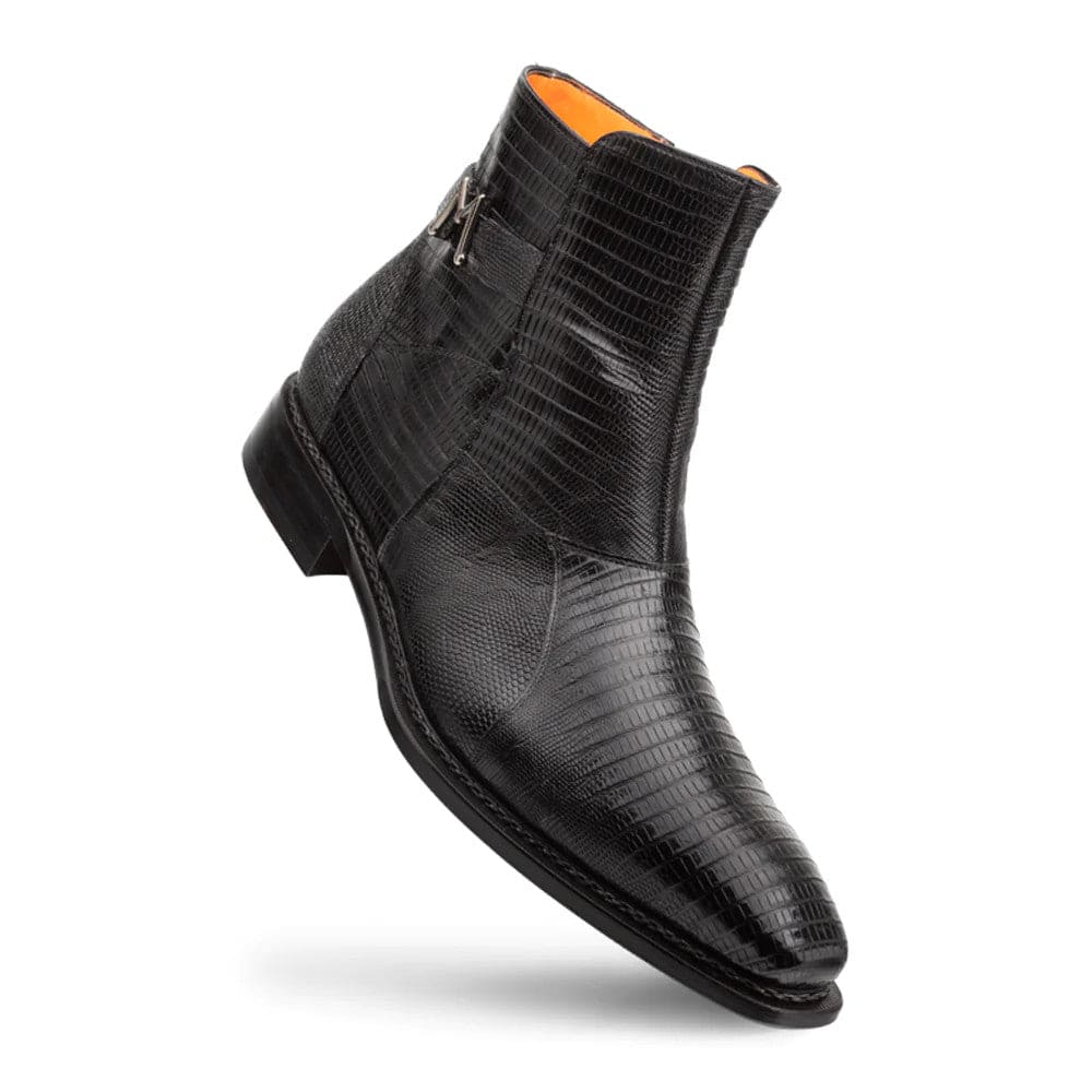 Peninsula Black Genuine Lizard Emblem Boot by Mezlan – Exotic Luxury Men's Boot Made in Spain