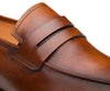 Men's Cognac Calfskin Penny Loafers by Mezlan – Hand-Burnished Leather, Made in Spain