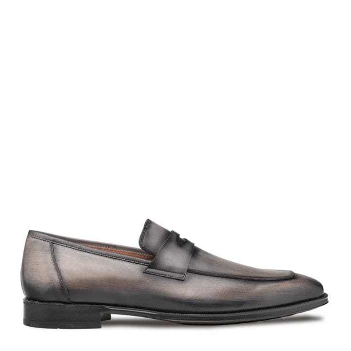 Men's Avenue Dark Grey Penny Loafers by Mezlan – Rubber Sole Comfort Loafers, Made in Spain