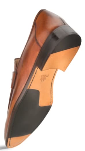 Men's Cognac Calfskin Penny Loafers by Mezlan – Hand-Burnished Leather, Made in Spain