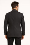 Pinstripe Blazer in Black Pinstripe Almost Dark Charcoal Grey Pinstripe Sport Coat - 1920s Pattern Sport Coat