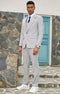 Mens Grey Pinstripe Suit - One Button Peak Lapel Gray Pinstripe Suit Light Grey