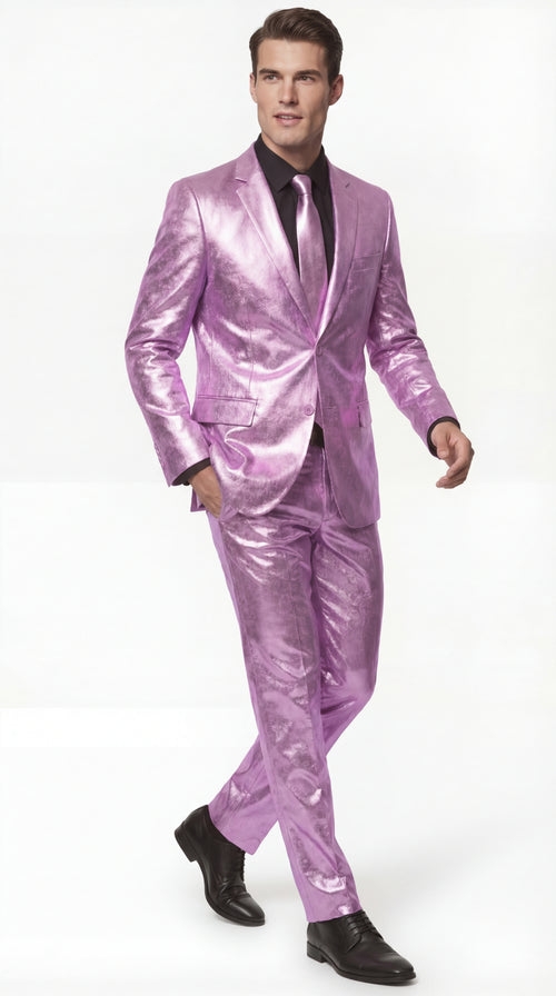 Shiny Metallic Party Lavender Suit