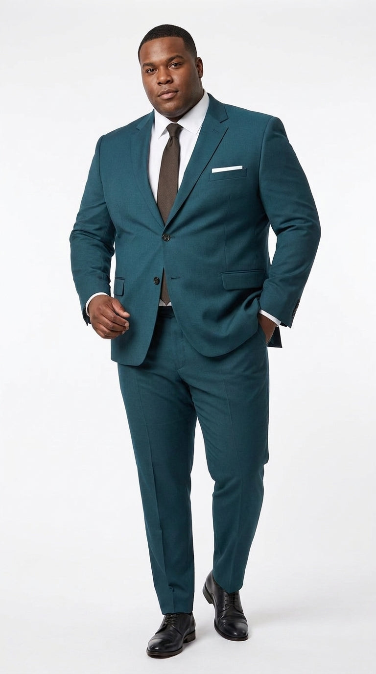 Men’s Dark Teal Suit, Teal Blue 2 Button Formal Wedding Business Suit