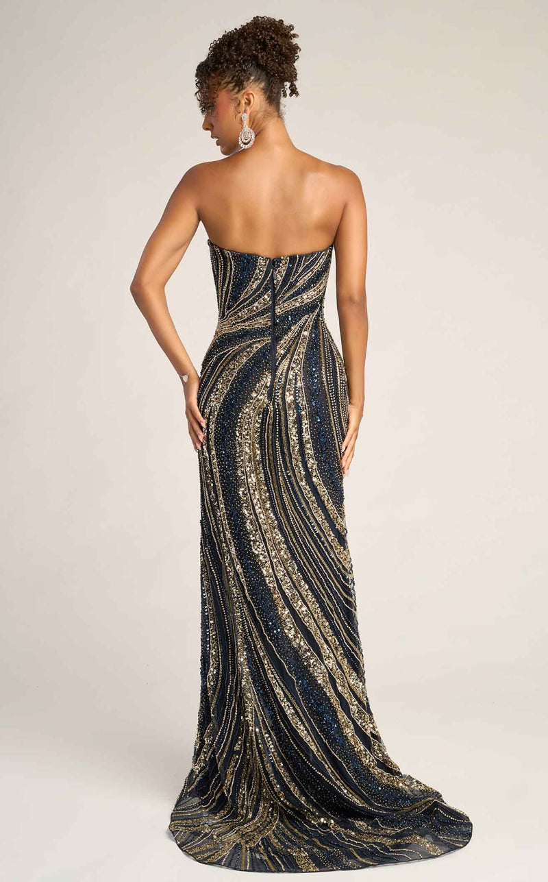 Strapless Sequin Evening Gown with Sweetheart Neckline Beaded Dress by Portia and Scarlett PS26412C