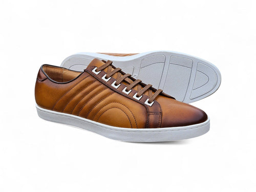 Primo Hand Burnished Leather Sneakers