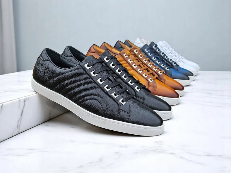 Carrucci Primo Hand Burnished Leather Sneakers