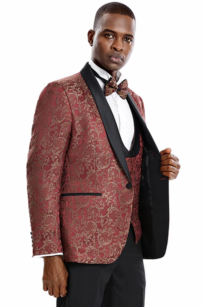 Men's Wedding ~ Prom Shawl Collar Vested 3 Pieces Tuxedos main image 0
