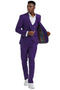 Purple Suit For Men - Church Suit - Men's One Button Peak Lapel Vested Suit With Purple Gold Buttons