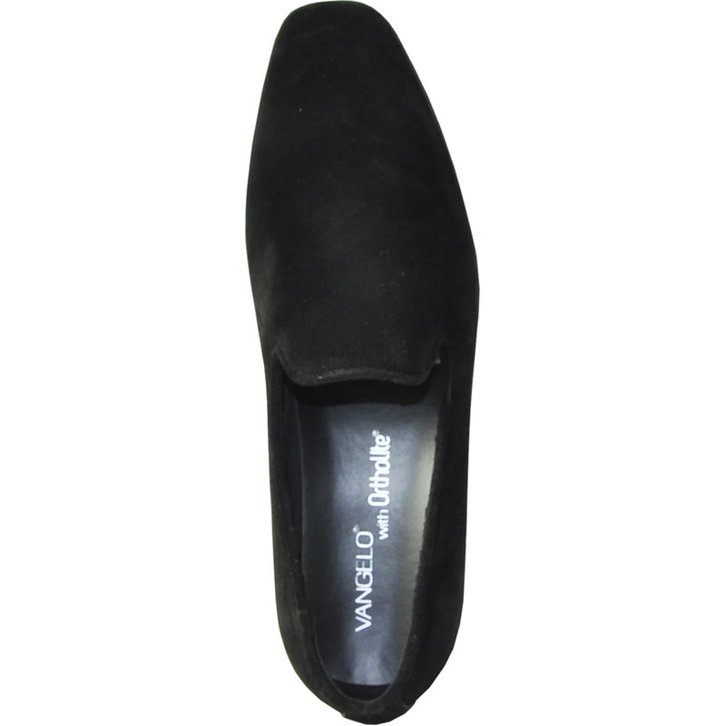 Bravo Mens Vegan Suede Wedding & Prom Slip On Loafer Dress Shoe in Black