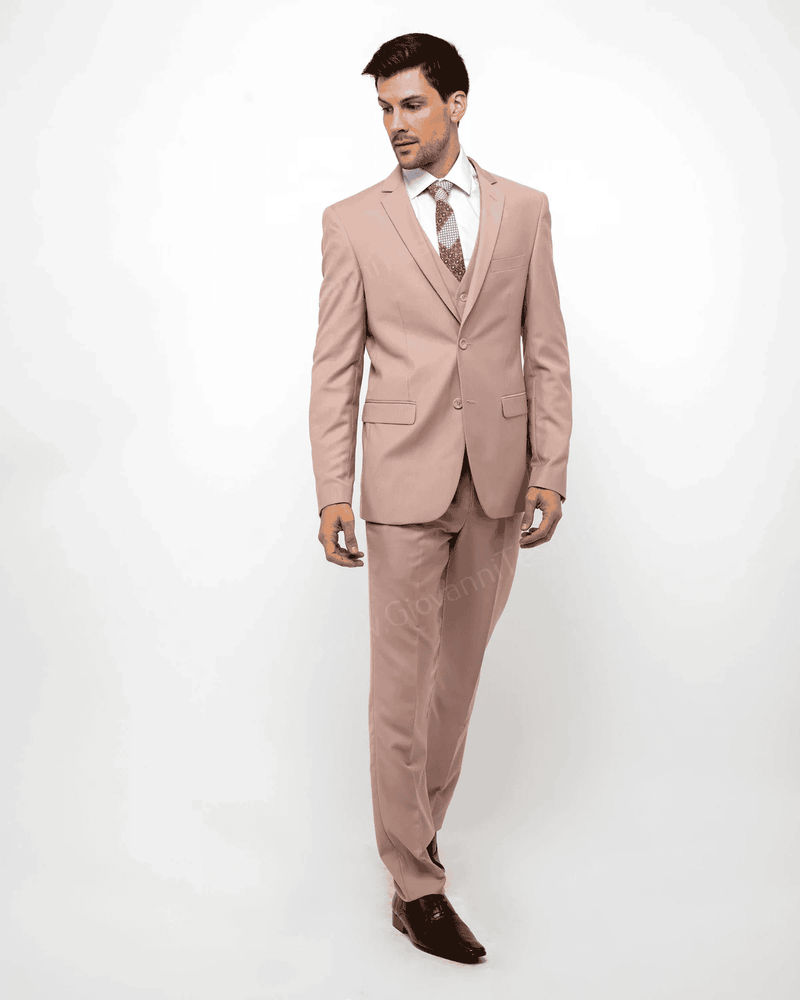 Blush Color Suit For Men - Mauve Suit - Wedding Notch Lapel Suit