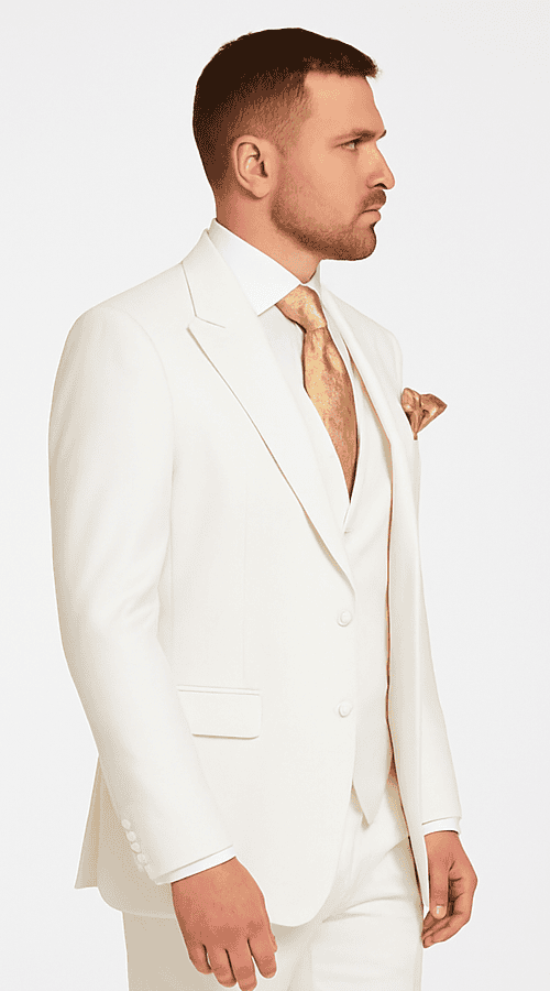 Tailored Men’s Suit in Winter White – Rossi Man ELI RM202 Formal 3-Piece Set