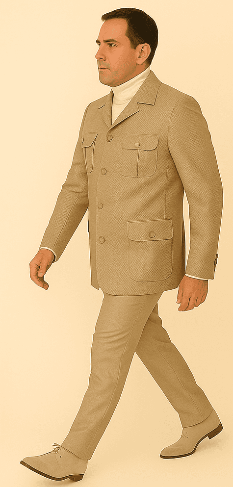 Rossi Man DUKE RM1766 Slim Fit 3-Piece Suit for Men – Modern Cream Off-White Formalwear