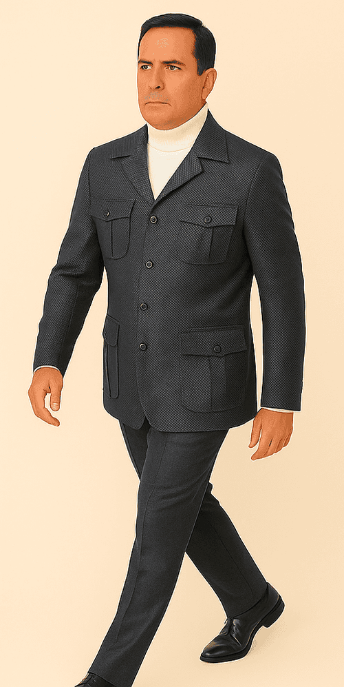 Rossi Man DUKE RM1767 – Slim Fit Steel Grey 3-Piece Suit for Men | Elegant Formalwear