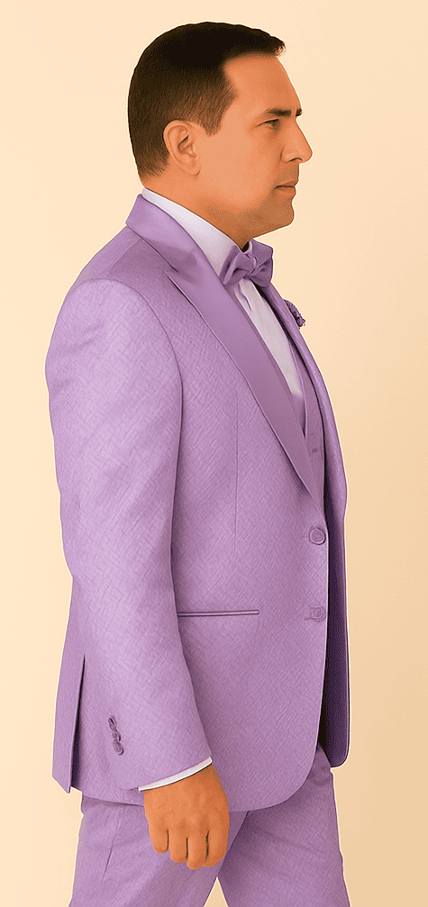 Rossi Man FORD RM1914 – Men's 3-Piece Slim Fit Suit in Purple | Timeless Modern Formalwear