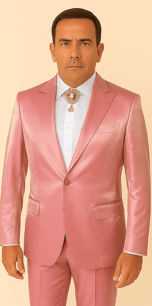 Rossi Man LEO RM1602 – Men's 3-Piece Slim Fit Suit in Pink | Modern Classic Formalwear