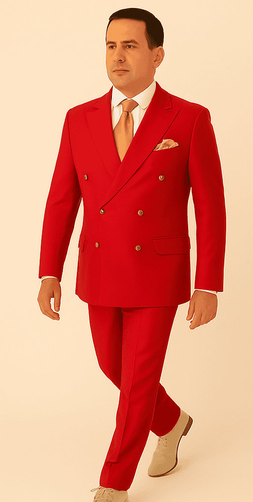 Rossi Man MILANO RM1191 – Slim Fit Red 3-Piece Suit for Men | Stylish Modern Formalwear
