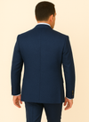 Rossi Man BOND RM1752 Slim Fit 3-Piece Navy Suit – 1-Button Peak Lapel, Double-Breasted Vest & Flat Front Pants