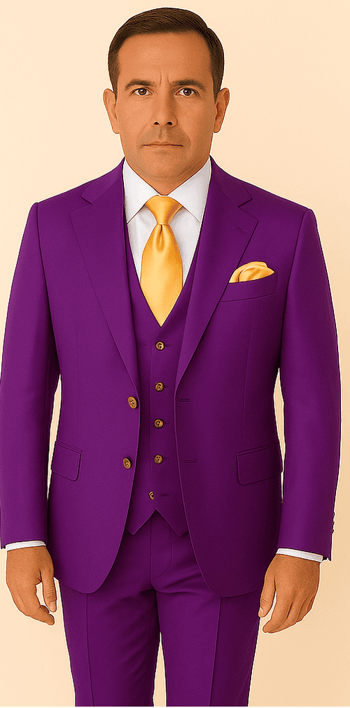 Rossi Man BOND RM1778 Slim Fit 3-Piece Purple Suit – Elegant Tailored Suit for Men