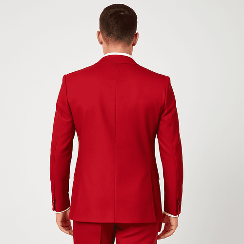 Rossi Man Max Slim Fit Formal Suit – 3-Piece Set in Bold Solid Red | RM1191