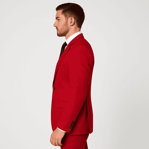 Rossi Man Max Slim Fit Formal Suit – 3-Piece Set in Bold Solid Red | RM1191