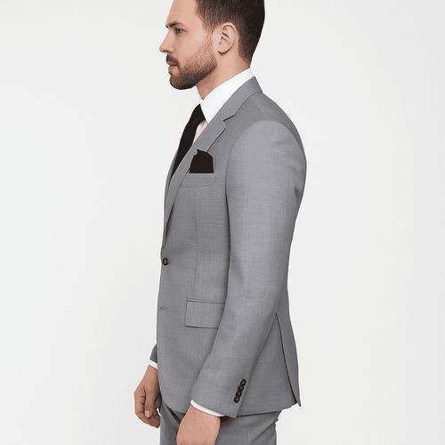 Rossi Man MAX RM1389 Slim Fit 3-Piece Suit – Elegant Solid Grey Formalwear for Men