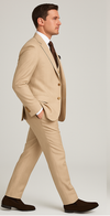 Rossi Man Max RM1391 – Slim Fit 3-Piece Men’s Suit in Solid Beige
