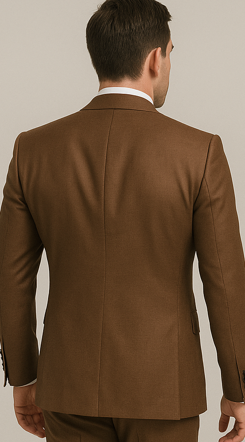 Rossi Man Max RM1392 - Slim Fit 3-Piece Mens Suit in Solid Brown