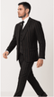 Rossi Man Max RM1728 – Slim Fit 3-Piece Men’s Suit in Black Stripe