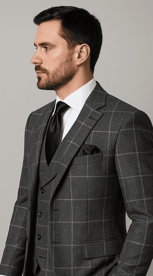 Rossi Man RM1742 - Max Collection Stylish Slim Fit Mens Suit in Brown