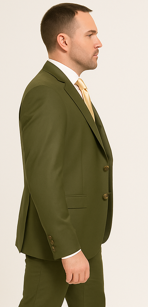 Rossi Man MAX RM1775 Slim Fit 3-Piece Suit – Sophisticated Tailored Olive Green Suit for Men