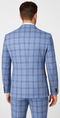 Rossi Man MAX RM1822 Slim Fit 3-Piece Suit – Premium Light Blue & Brown Plaid Formal Suit for Men