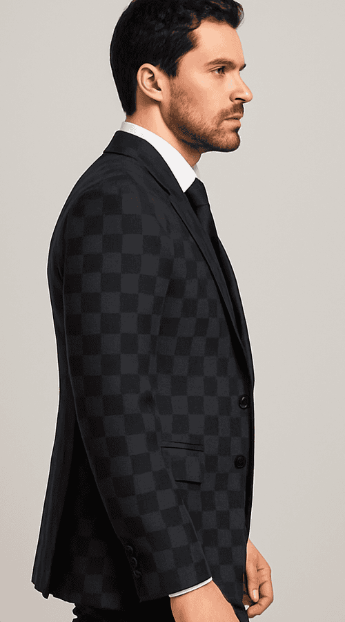 Rossi Man Max RM1837 – Men’s Slim Fit Tailored 3-Piece Suit in Black