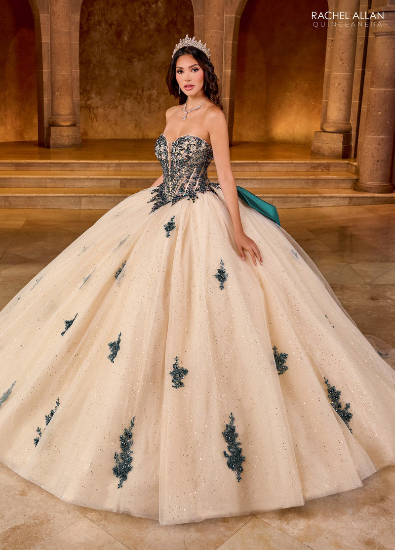 Rachel Allan RQ1152 Strapless Bow Quinceanera Dress