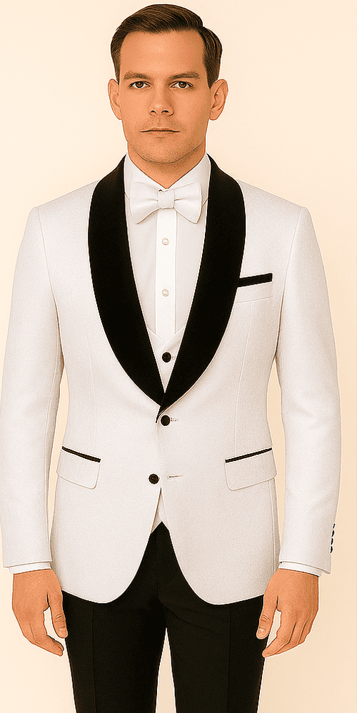 Rossi Man RM1444 – Slim Fit Smoking Style 3-Piece Formal Tuxedo for Men