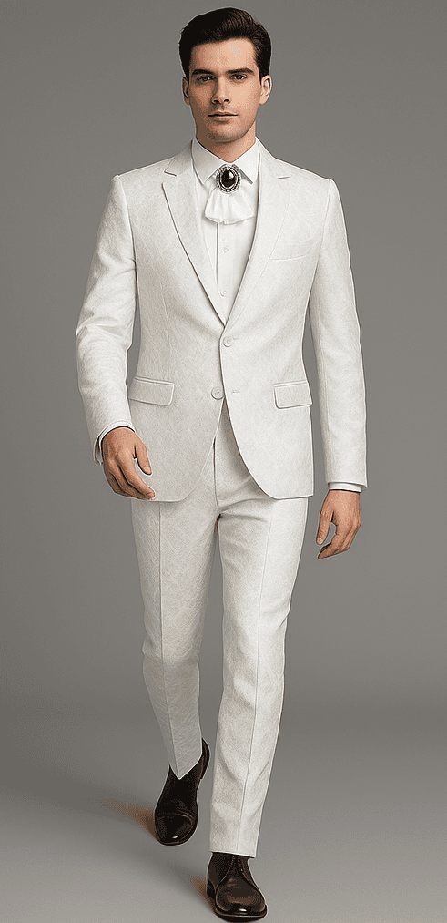 Rossi Man Leo RM1902 – White Designer Tuxedo for Men