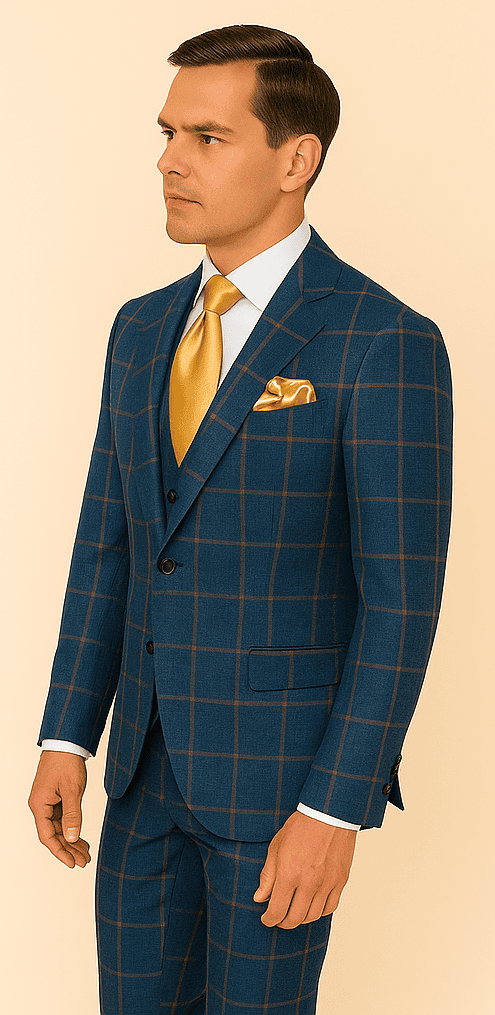 Rossi Man Max RM1840 – Slim Fit 3-Piece Formal Suit for Men