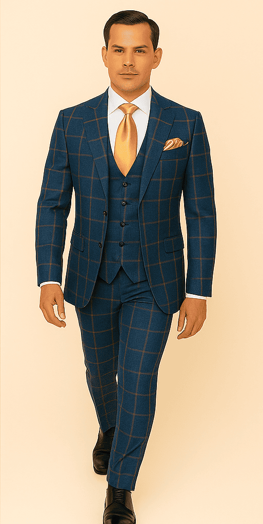 Rossi Man Max RM1840 – Slim Fit 3-Piece Formal Suit for Men