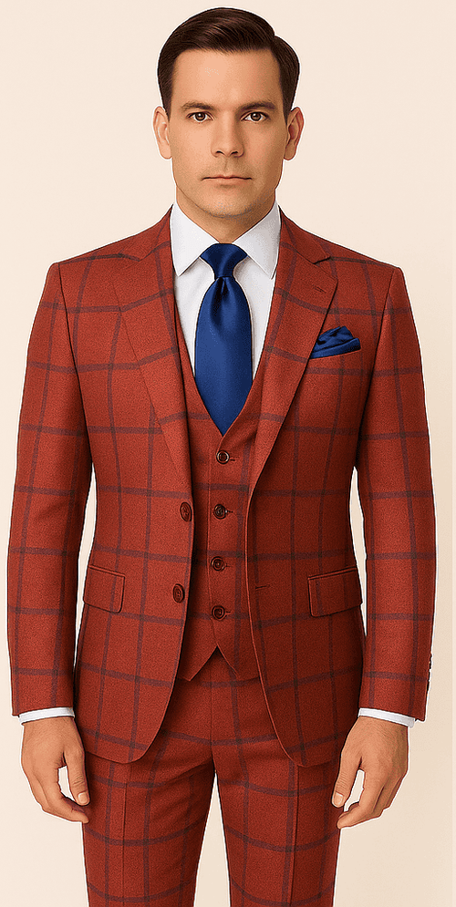 Rossi Man Max RM1842 – Slim Fit 3-Piece Formal Suit for Men