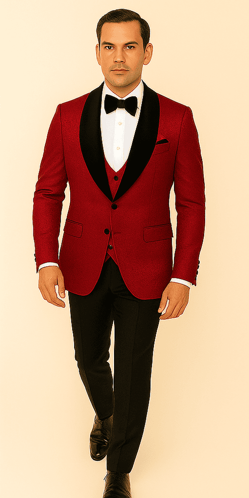 Rossi Man RM1448 – Elegant Smoking Style 3-Piece Tuxedo Set for Men