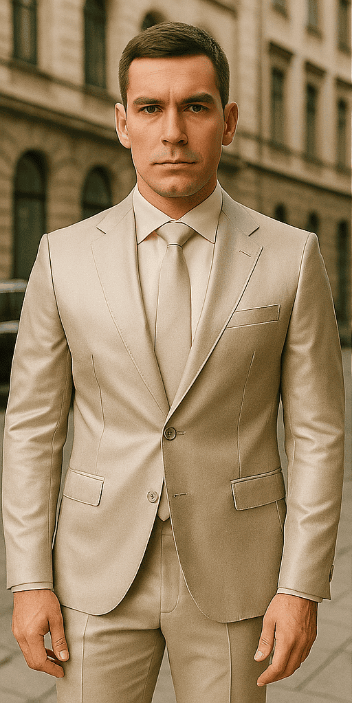 Rossiman Suit - Sateen Suit - White Shiny Suit