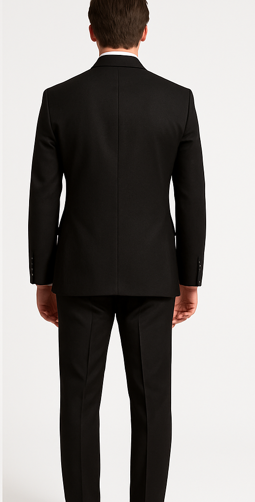 Rossiman Men’s Formal Black Slim Fit Suit – 3-Piece with Stylish Vest & Trousers