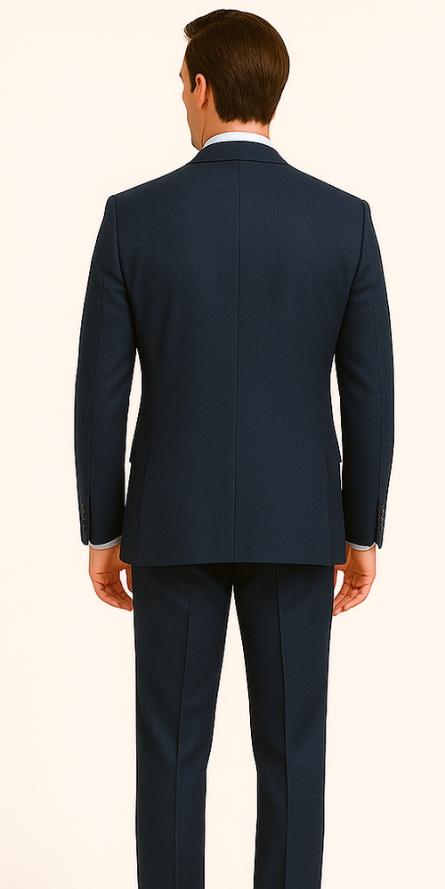 Rossiman Men’s Formal Blue Suit – Slim Fit Design with Vest and Trousers