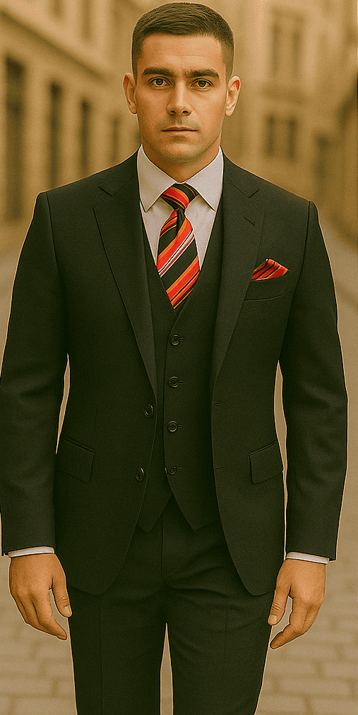 Men's Rossiman Rossi Man Brand Tapered Plum Leg Lower Rise Pants & Get Skinny 1 Button Slim Fit Peak Lapel Suit 100% Wool main image 1
