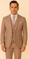 Rossiman Sharkskin Gray Plaid Suit – Double-Breasted Windowpane Suit for Men