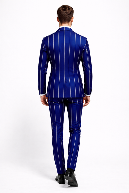 Royal Blue Pinstripe Suit
