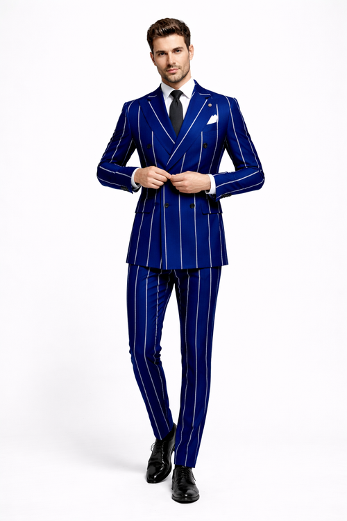 Royal Blue Pinstripe Suit