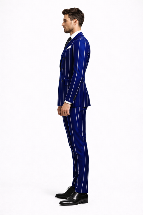 Royal Blue Pinstripe Suit
