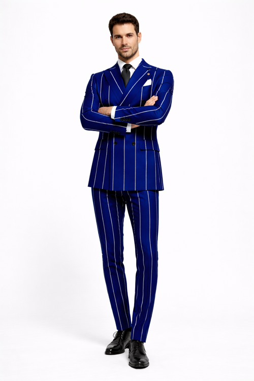 Royal Blue Pinstripe Suit