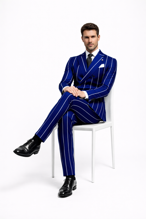 Royal Blue Pinstripe Suit